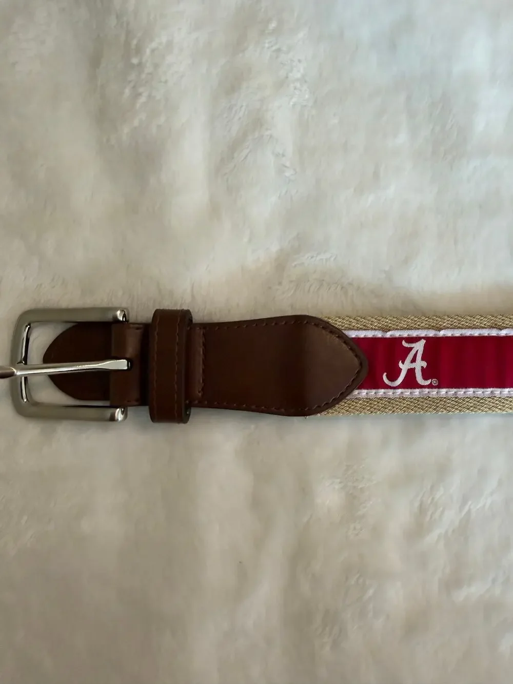 Alabama Web Belt Men's 42 Inches Excellent Condition Crimson Tide and Brown